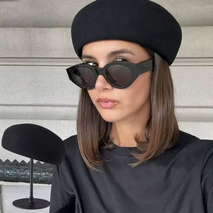 100% laine béret pour femme casquette plate feutre chapeau dame automne hiver chaud créateur de mode Fedora dames