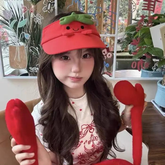 Casquette de baseball en peluche motif tomate mignonne