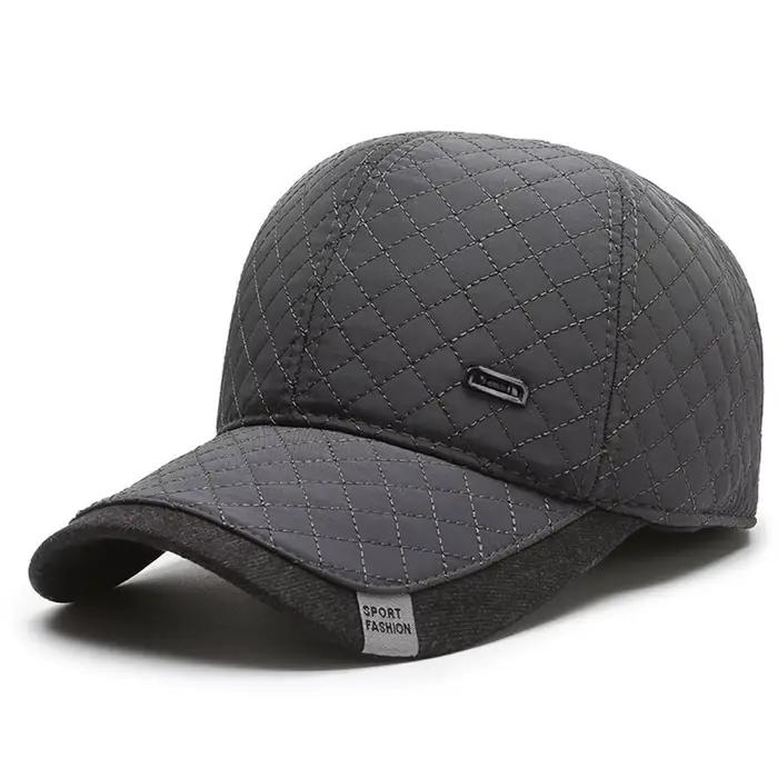 Chapeau brodé matelassé uni pour hommes, casquette de baseball hiver, décontracté, polyester, confortable, résistant aux intempéries