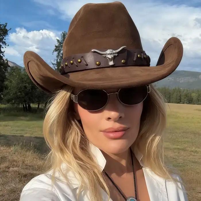 Nouveaux chapeaux de Cowboy occidentaux Vintage à bord roulé pour hommes
