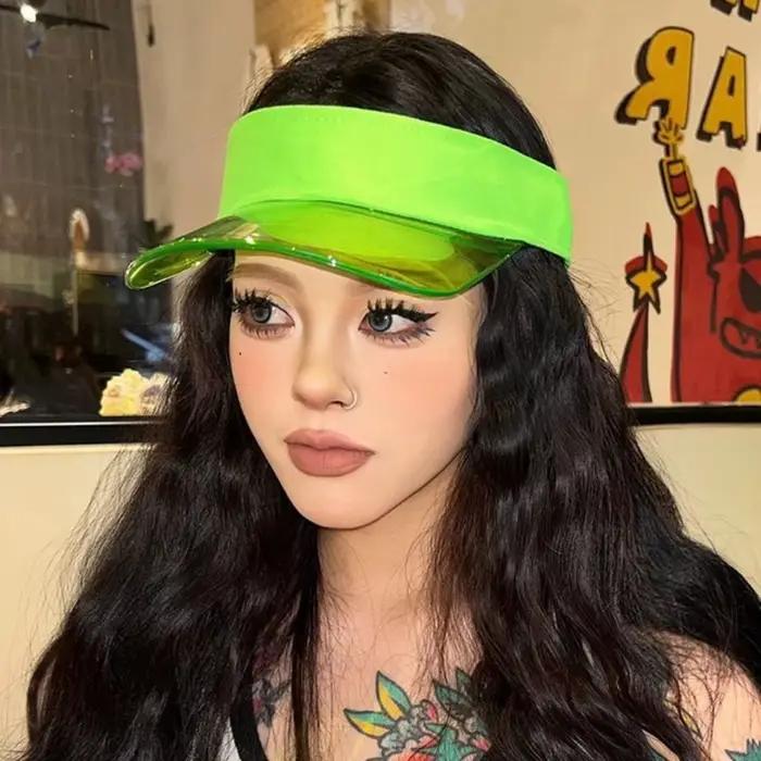 Casquette visière anti-UV imprimée léopard couleur unie chapeau transparent creux et frais réglable protection solaire pour cyclisme adulte occassions décontractées