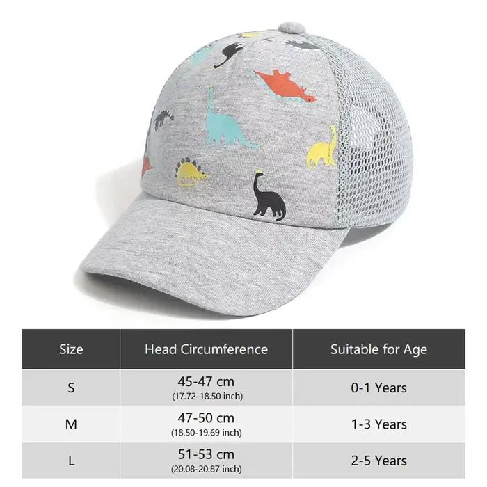 Casquette de baseball imprimée dinosaure pour enfants