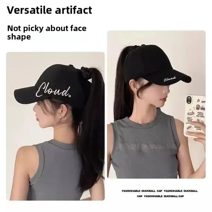 Casquette de baseball pour femmes haute protection solaire à queue de cheval bec de canard respirant résistante à la chaleur ocassions estivales journée ensoleillée