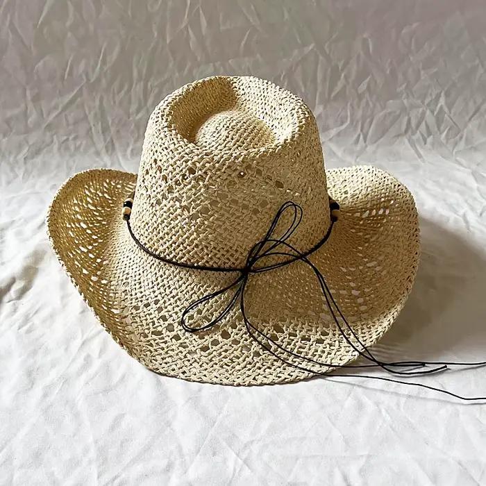 Chapeau de plage en paille de Style ethnique pour hommes et femmes