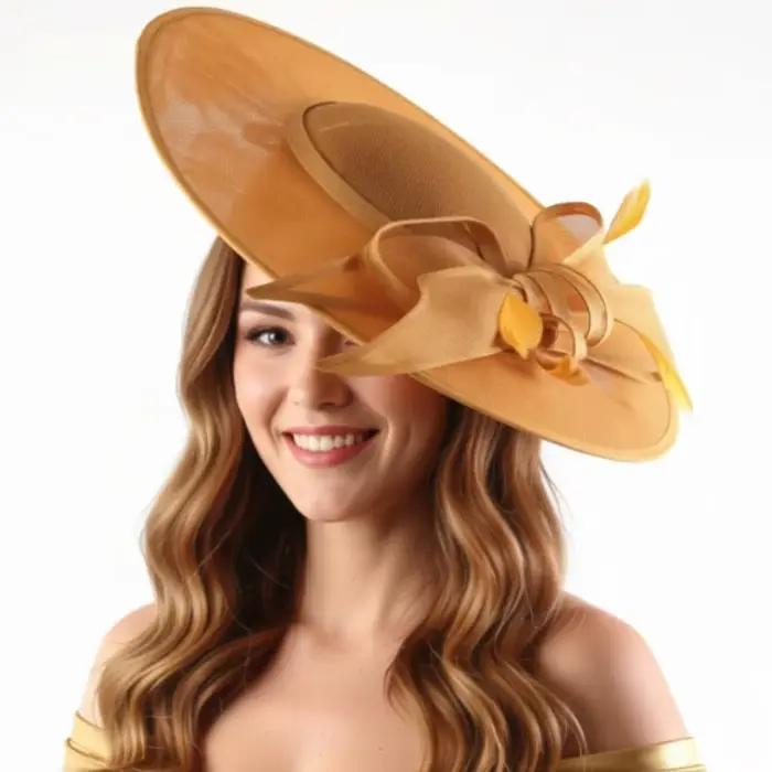 Chapeaux Fascinator Tendance à Large Bord pour Femme Occasions Spéciales Mariage Derby Tea Party
