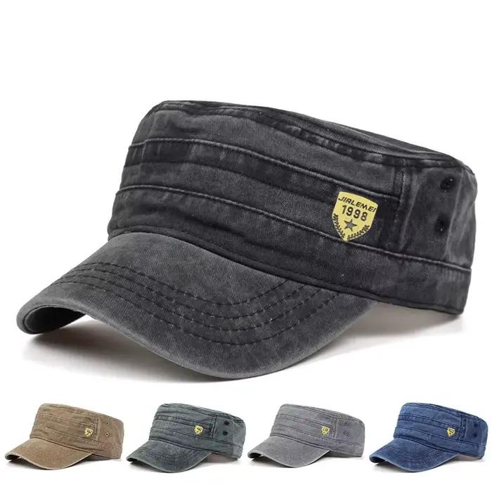 1 pièce Casquette plate rétro délavée réglable