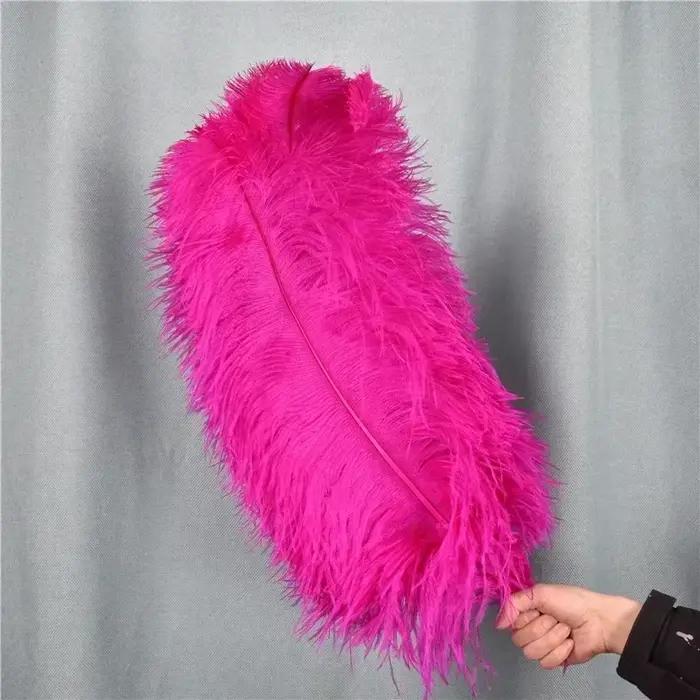 Plumes d'autruche rouge rosé décoratives de 15-70 cm/6-28 po de long