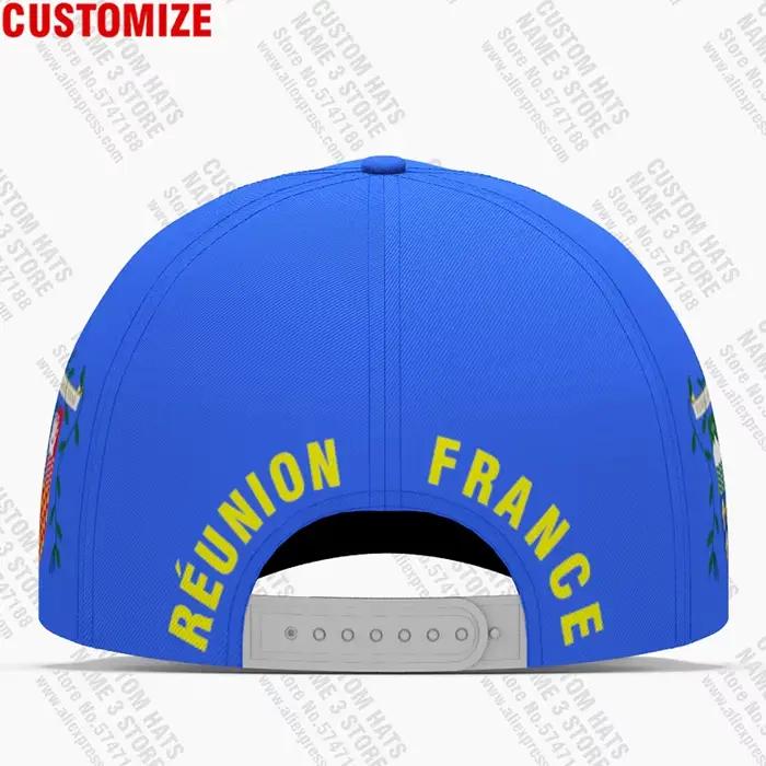 Casquettes de baseball de la Réunion avec nom et numéro sur mesure