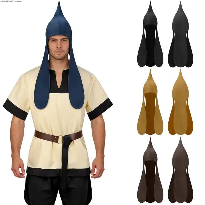 Chapeau turban médiéval à capuche avec cache-oreilles