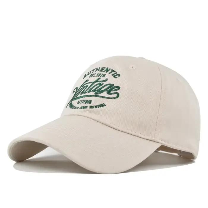 Casquette de baseball avec lettres brodées vintage, aspect délavé réglable, chapeau de papa pour hommes et femmes, sports de plein air, style streetwear tendance