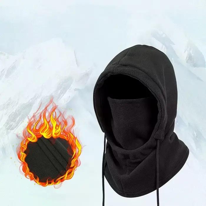 Chapeau chaud d'hiver avec masque et cache-cou unisexe cagoule