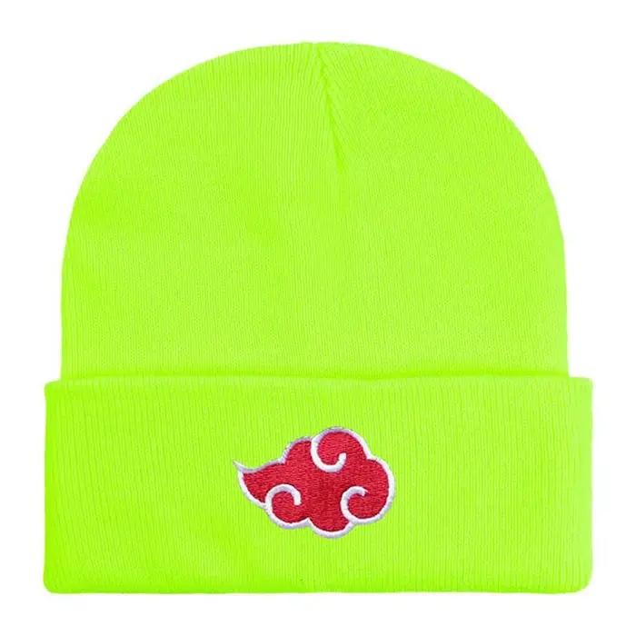 Naruto Akatsuki rouge nuage dessin animé bonnets brodés tricoté Skullies automne hiver chaud laine chapeau Gengar