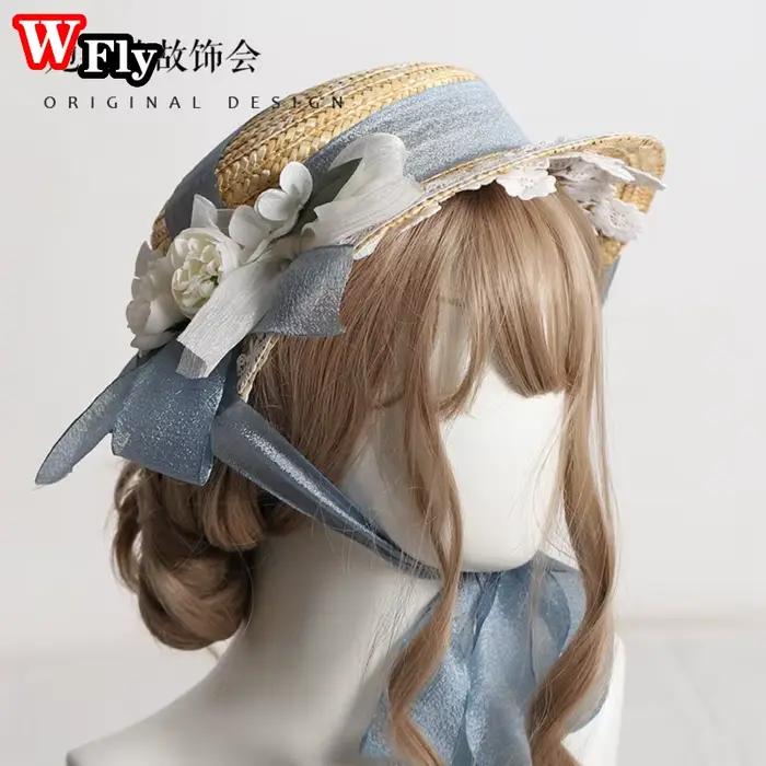 Harajuku-Chapeau de soleil en paille pour femmes et filles