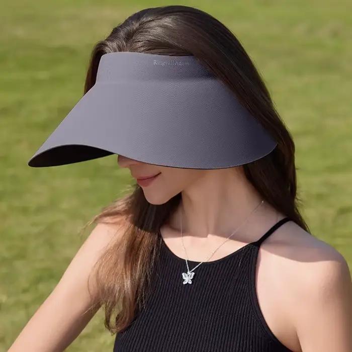 Chapeau de soleil pour femme protection solaire anti-UV polyester tricoté bord ample design moderne pour femmes sorties estivales activités extérieures printemps été