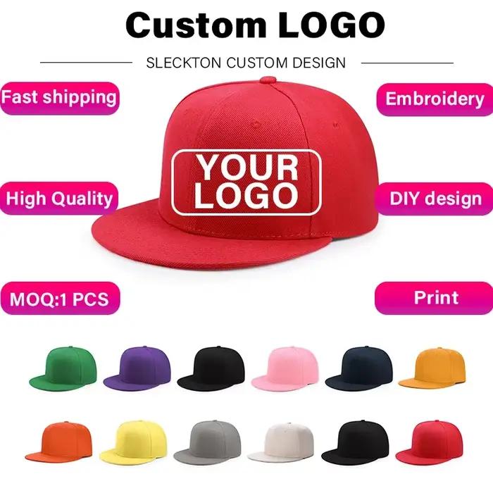 SLECKTON chapeau personnalisé haute qualité Hiphop casquettes Snapback Logo broderie personnaliser conception casquette