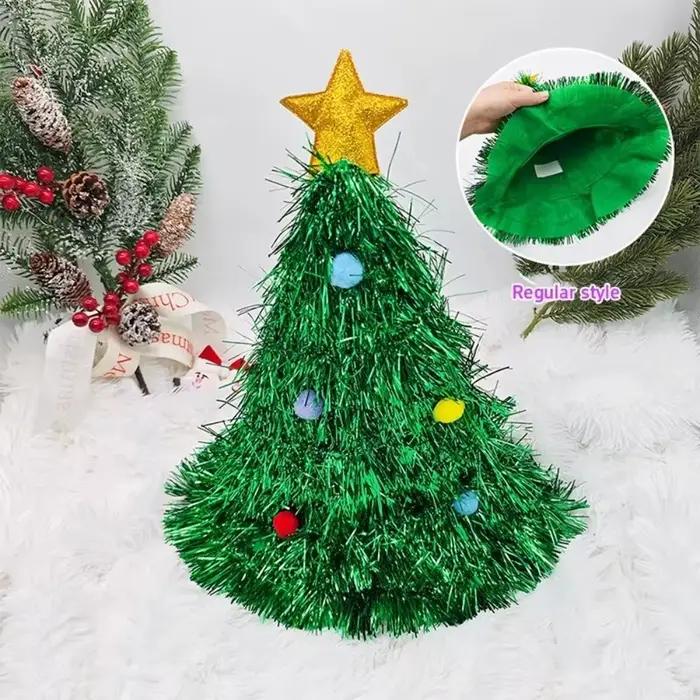 Chapeau de Noël à Pompons Colorés Scintillants