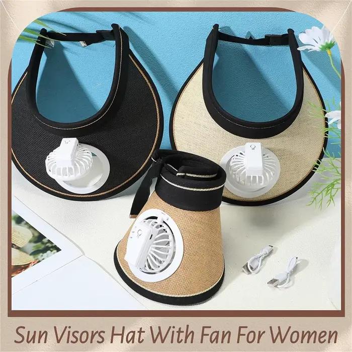 Chapeau pare-soleil avec ventilateur et chargeur solaire respirant pour camping pêche et activités extérieures en plein air