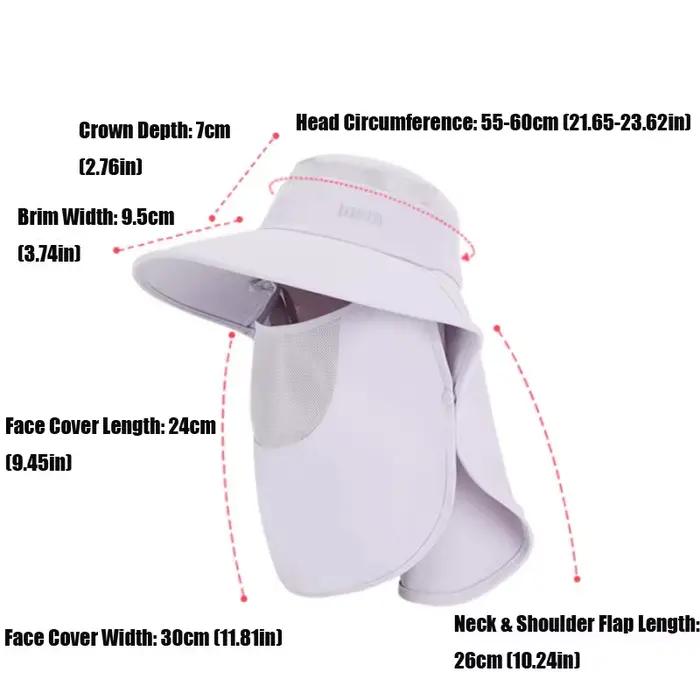 Casquette solaire avec couvre-cou et visage amovibles
