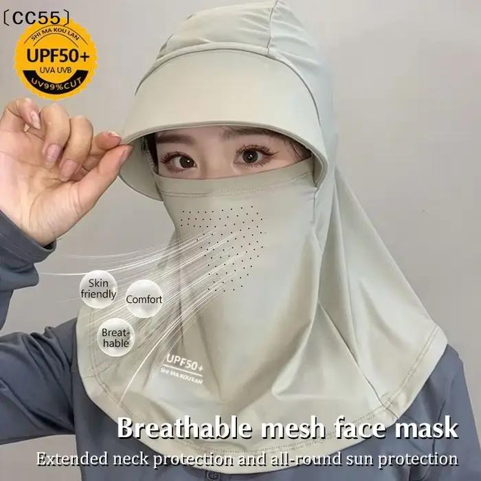 Écharpe de protection solaire pour femmes en polyester protégeant le visage et le cou pour les quatre saisons et les activités extérieures