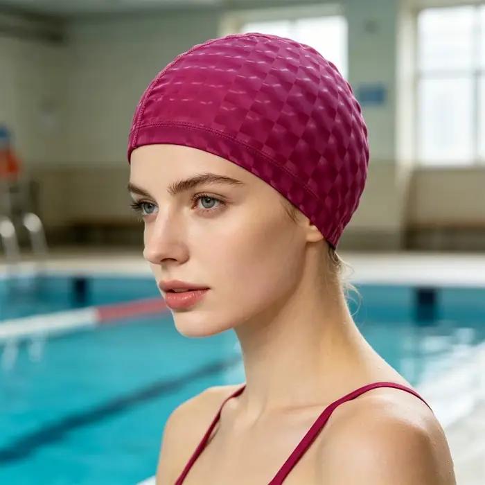 Bonnet de bain pour adultes à cheveux longs