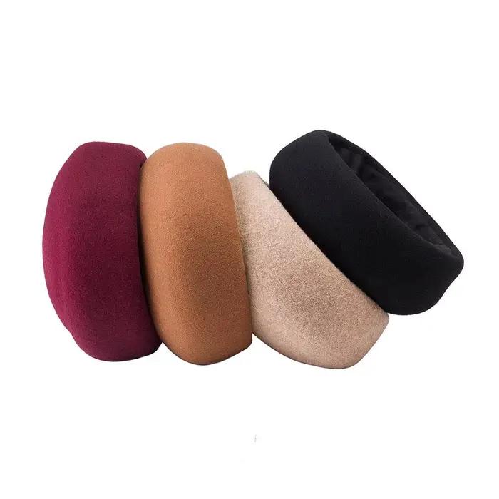 100% laine béret pour femme casquette plate feutre chapeau dame automne hiver chaud créateur de mode Fedora dames