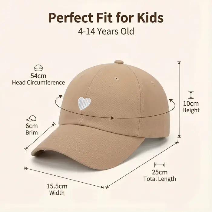 Doux coeur enfants fille chapeau broderie coton