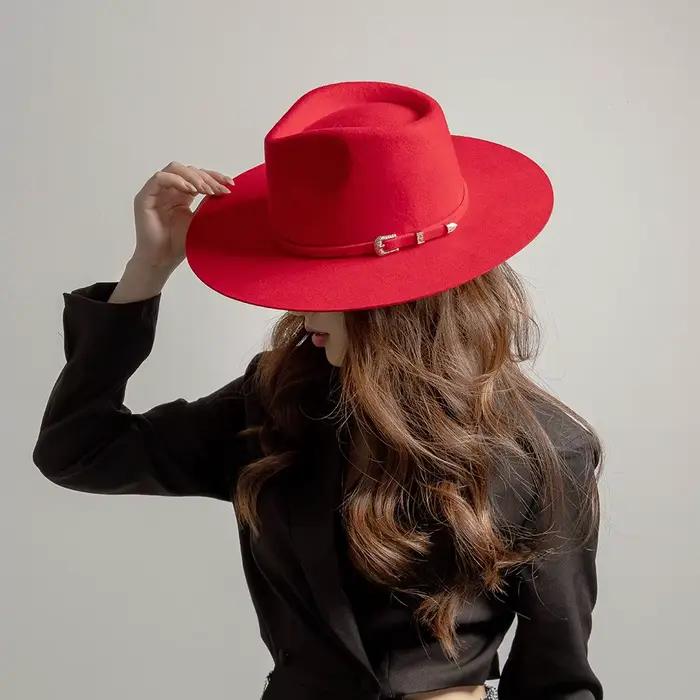 Chapeau Fedora en feutre de laine australienne 100% avec ceinture