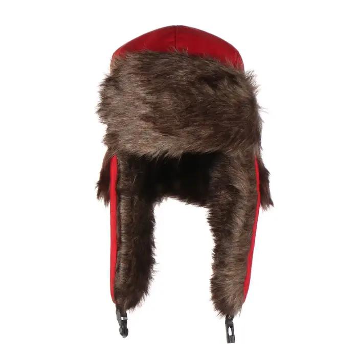 Hommes femmes fourrure oreillette casquette d'hiver russe Ushanka chapeaux