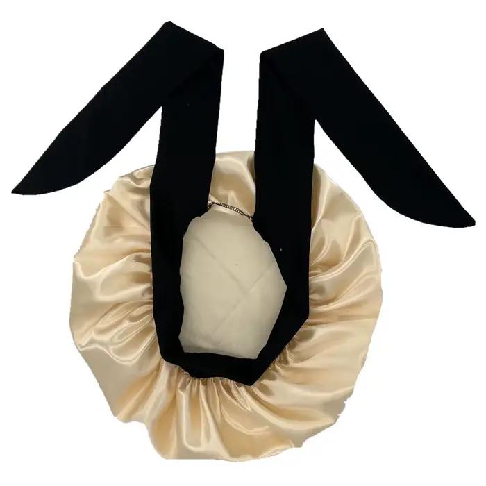Bonnet en Satin soyeux avec bande de cravate élastique