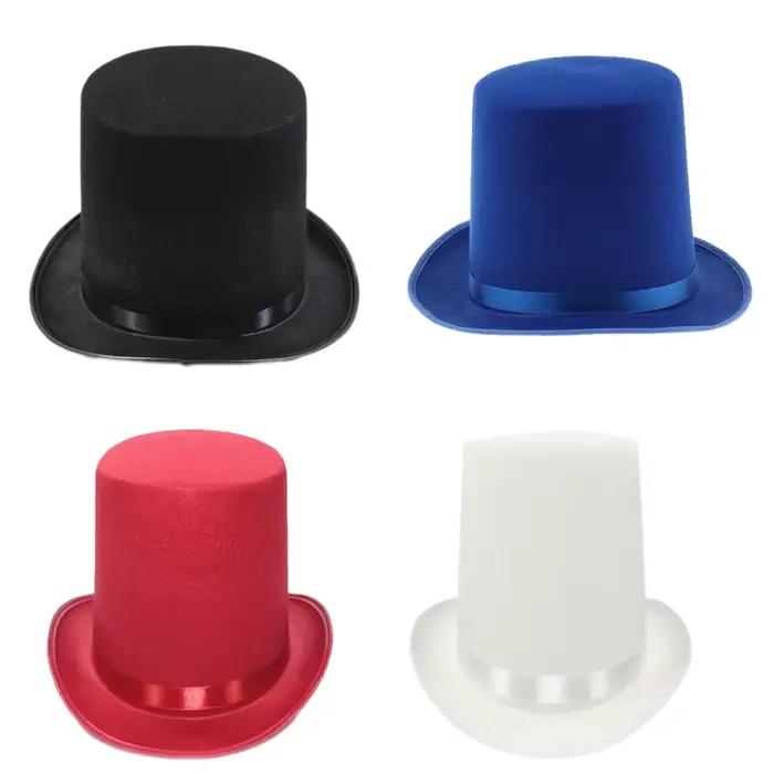 Chapeau haut de forme de magicien noir et bleu pour costumes de scène et fêtes costumées occassions spéciales