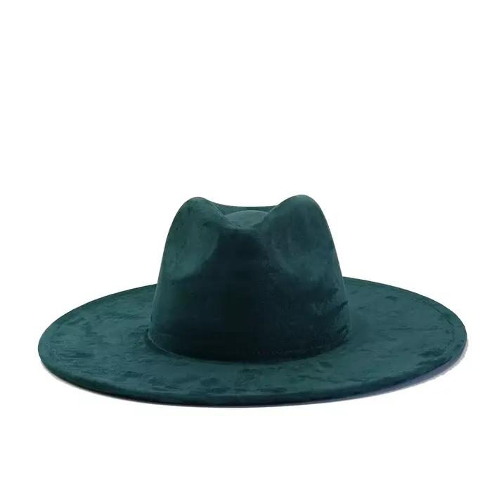 Chapeau en daim sarcelle à large bord 34 couleurs