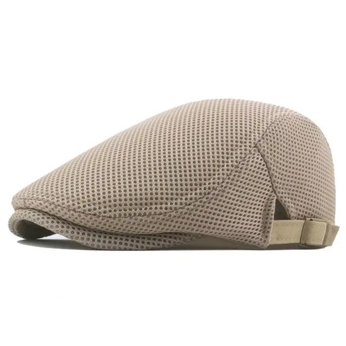 Béret rétro européen pour hommes chapeau en maille respirante en Polyester creux lavable pour hommes pour le quotidien sportif camping festival tenues décontractées occasions spéciales