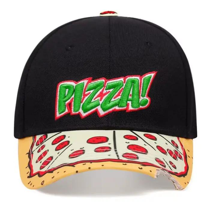 Casquette de baseball décontractée avec broderie PIZZA pour hommes et femmes