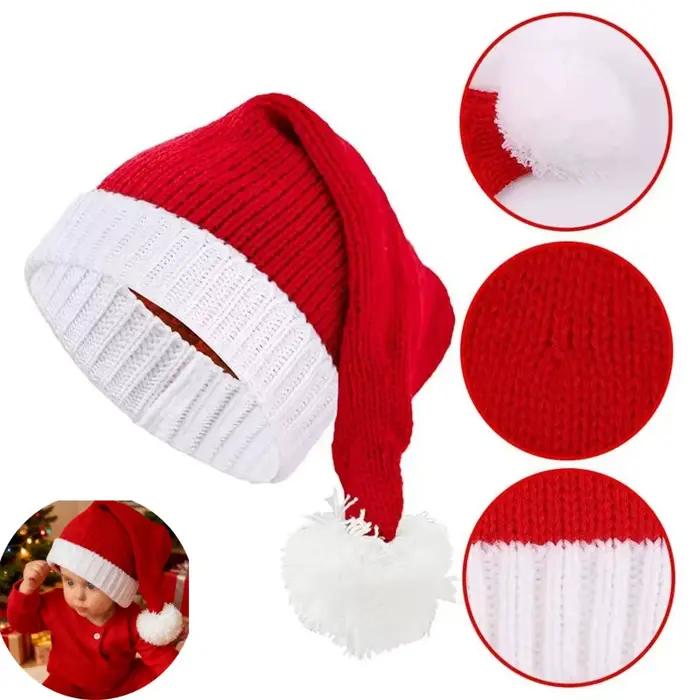 Chapeaux de Père Noël Chapeau en tricot assorti pour la famille Parent-enfant Pom Beanie