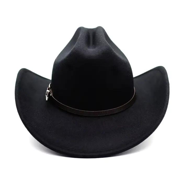 Nouveau chapeau de Cowboy occidental Vintage pour hommes Gentleman dame Jazz Cowgirl avec cuir à large bord Cloche église Sombrero Hombre casquettes