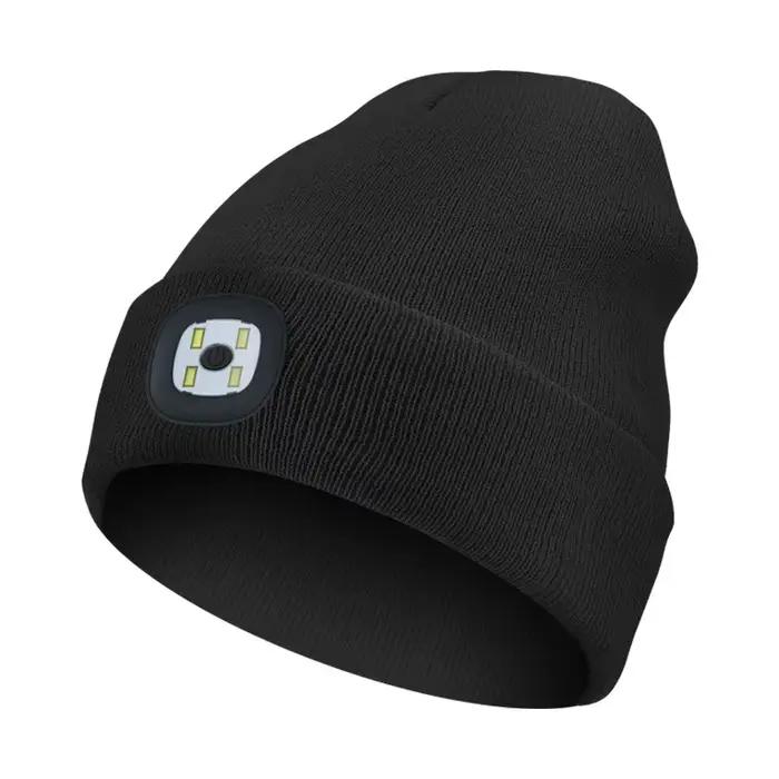 Casquette tricotée musicale à LED Bluetooth pour course nocturne