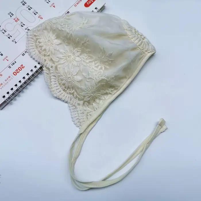 Chapeau d'été en dentelle brodée fleurs bébé fille unisexe maternité 0-12 mois accessoire photo nouveau-né confortable
