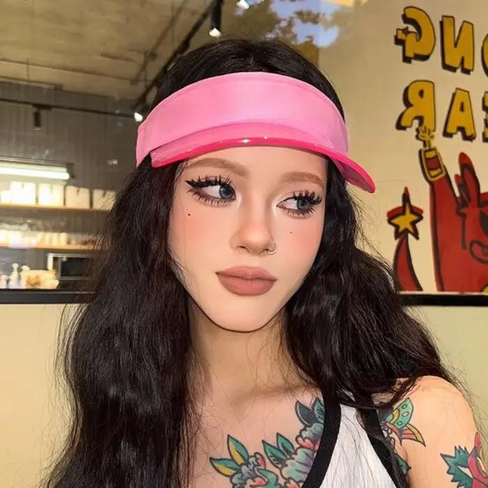 Casquette visière anti-UV imprimée léopard couleur unie chapeau transparent creux et frais réglable protection solaire pour cyclisme adulte occassions décontractées