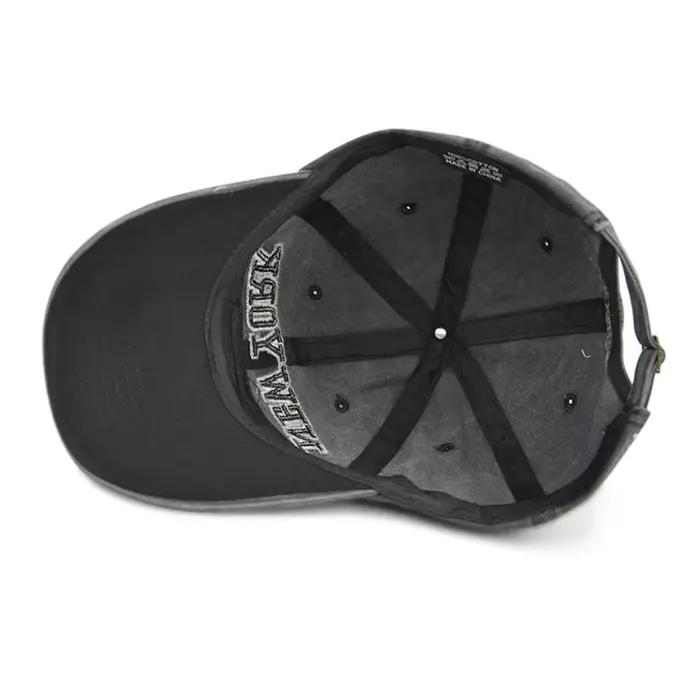 Casquette en coton délavé brodé de New York pour hommes et femmes