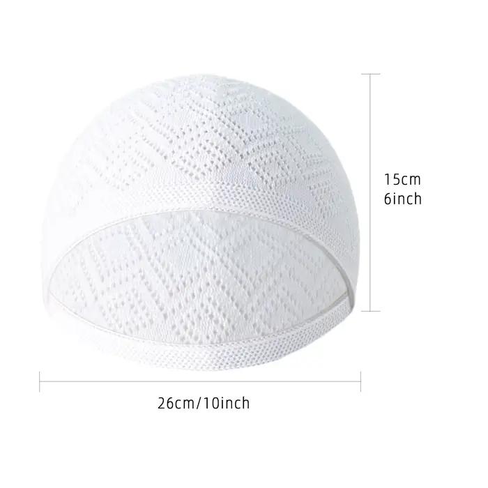 Chapeau de prière musulman pour hommes bonnet unisexe polyester tricoté quatre saisons extérieur pour hommes femmes occassions spirituelles traditionnelles