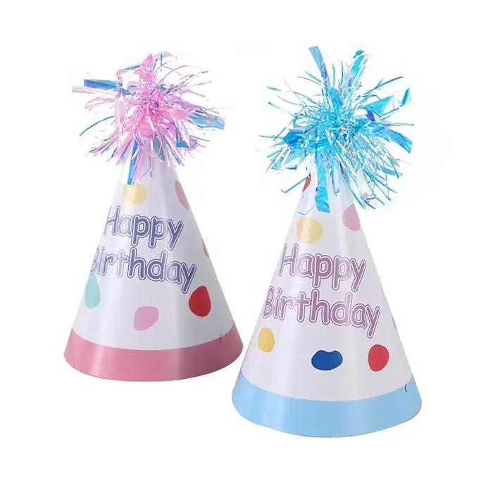 6 chapeaux en papier Joyeux Anniversaire pour garçons et filles