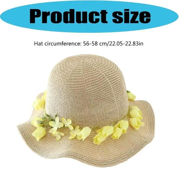 Chapeau soleil réglable 39BB avec broderie fleurs