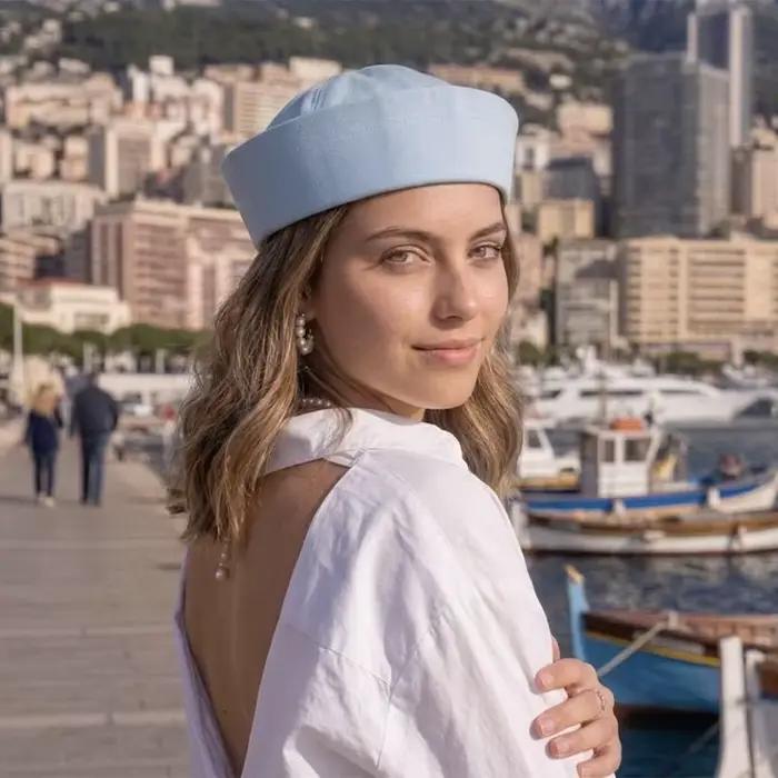 Chapeau de marin octogonal à rayures pour cosplay