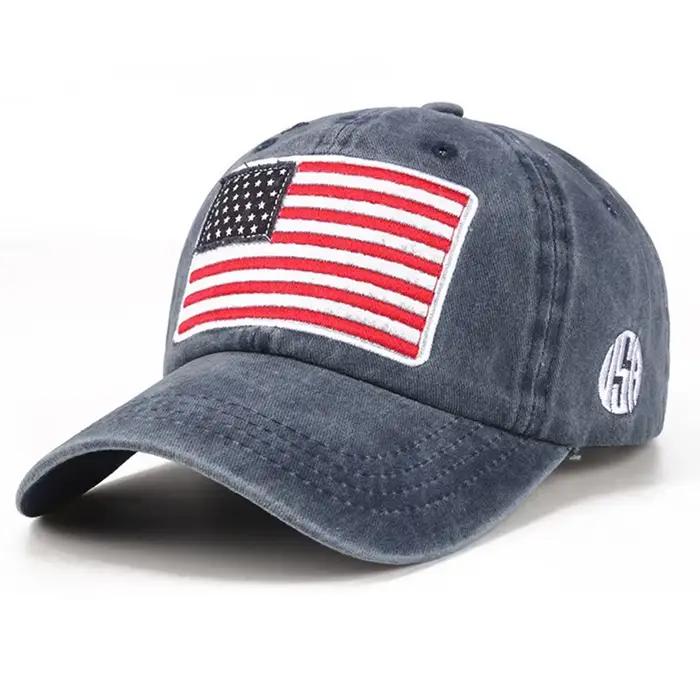 Casquette de Baseball brodée drapeau américain