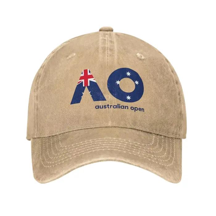 Casquettes de baseball drapeau AO ouvert australien décontracté en détresse lavé Tennis Fitness Snapback chapeau