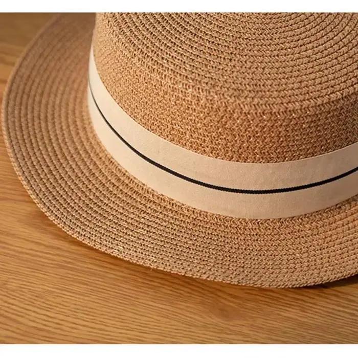 Nouvelles lettres brodées femmes chapeaux de paille Panama à large bord Jazz chapeau d'été dames