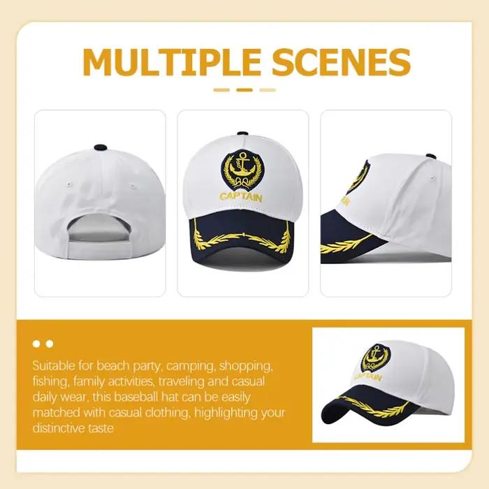 Nouveau chapeau de capitaine marin Yacht pour hommes et femmes, casquette de baseball avec protection solaire, design sportif, idéal pour le voyage et les occasions spéciales