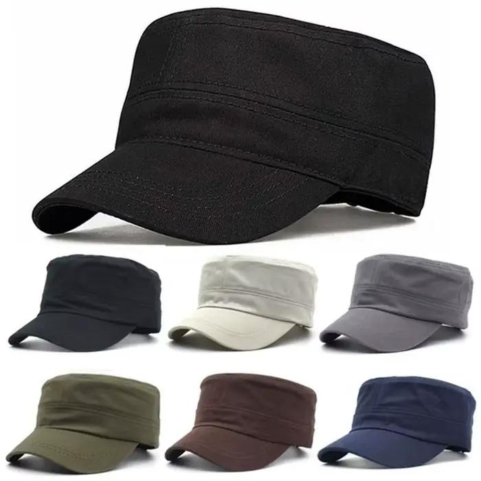1PC mode hommes femmes cinq couleurs unisexe réglable Style classique plaine plat Vintage armée chapeau cadet militaire patrouille casquette