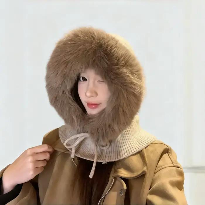 Cagoule tricotée en Fiber de Polyester pour femme