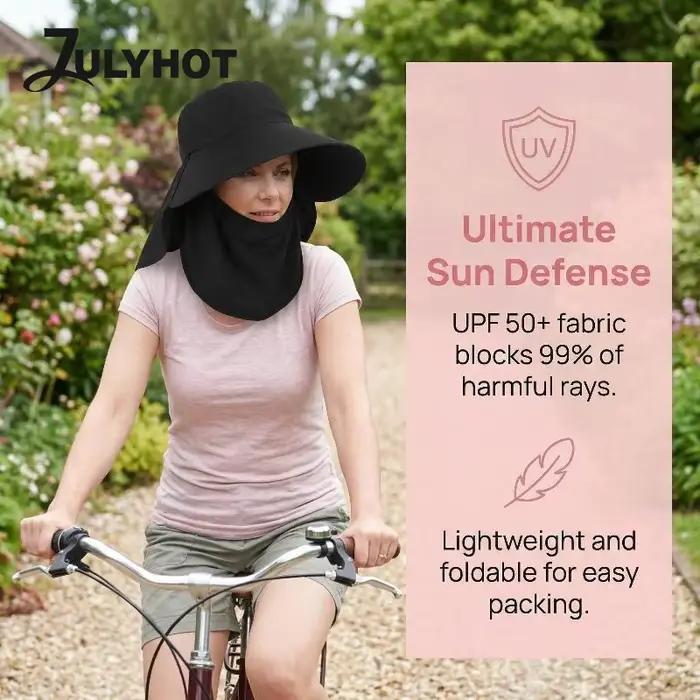 Chapeau de pêcheur réglable large bord protection UV fleuri polyester pour femmes randonnée pêche extérieur soleil